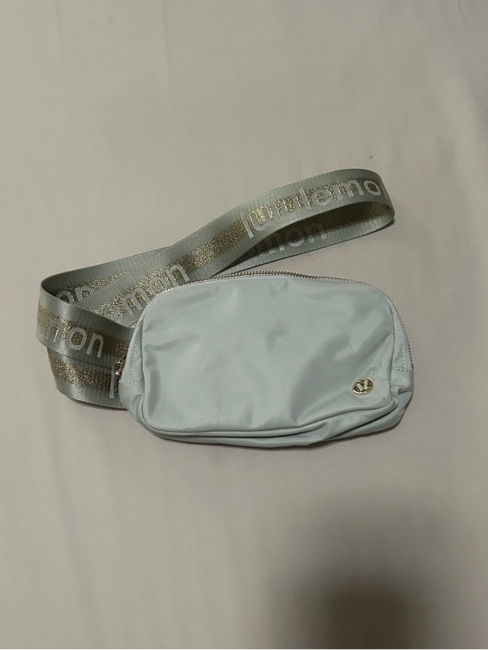lululemon athletica Light Blue Crossbody Waist Bag with Branded Strap